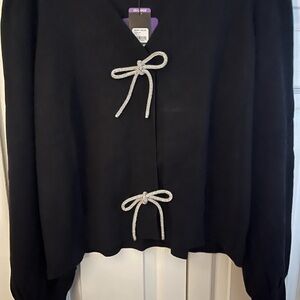 Express Black Cardigan with Silver Bow DetailBeautiful Sweater